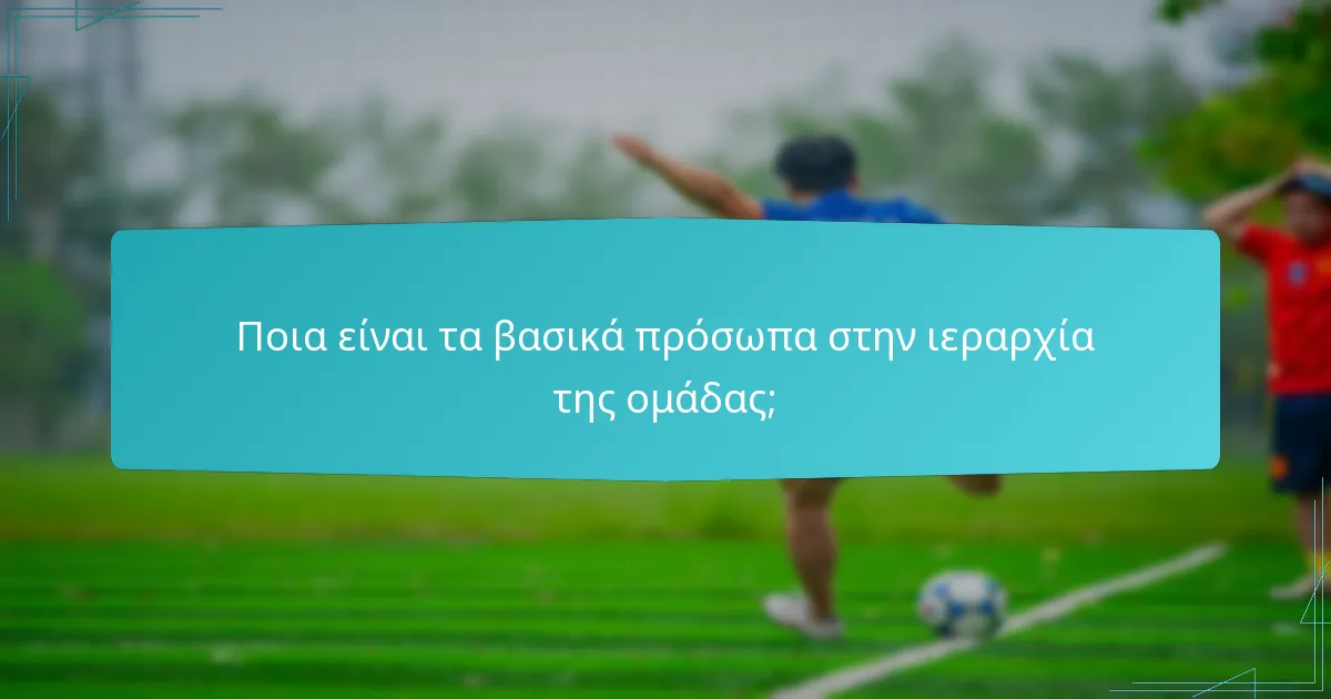 Ποια είναι τα βασικά πρόσωπα στην ιεραρχία της ομάδας;