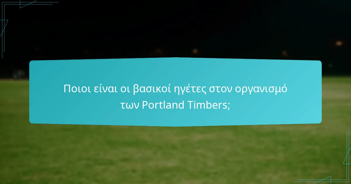 Πώς είναι οργανωμένη η ομάδα των Portland Timbers;